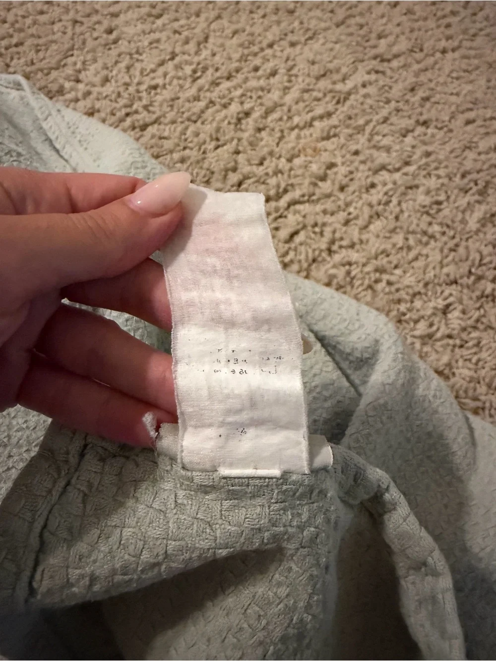 Pottery Barn Diamond cotton blanket light blue queen